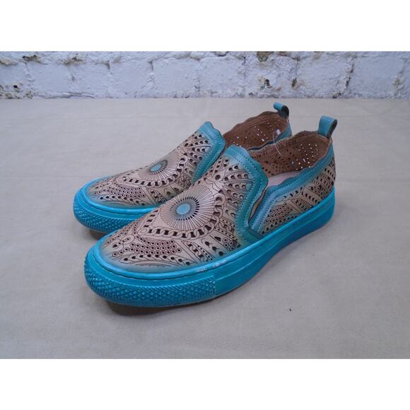 L'Artiste Spring Step Hanna Turquoise Leather Slip On Loafer Shoes EU 41 US 9.5 - Picture 3 of 8